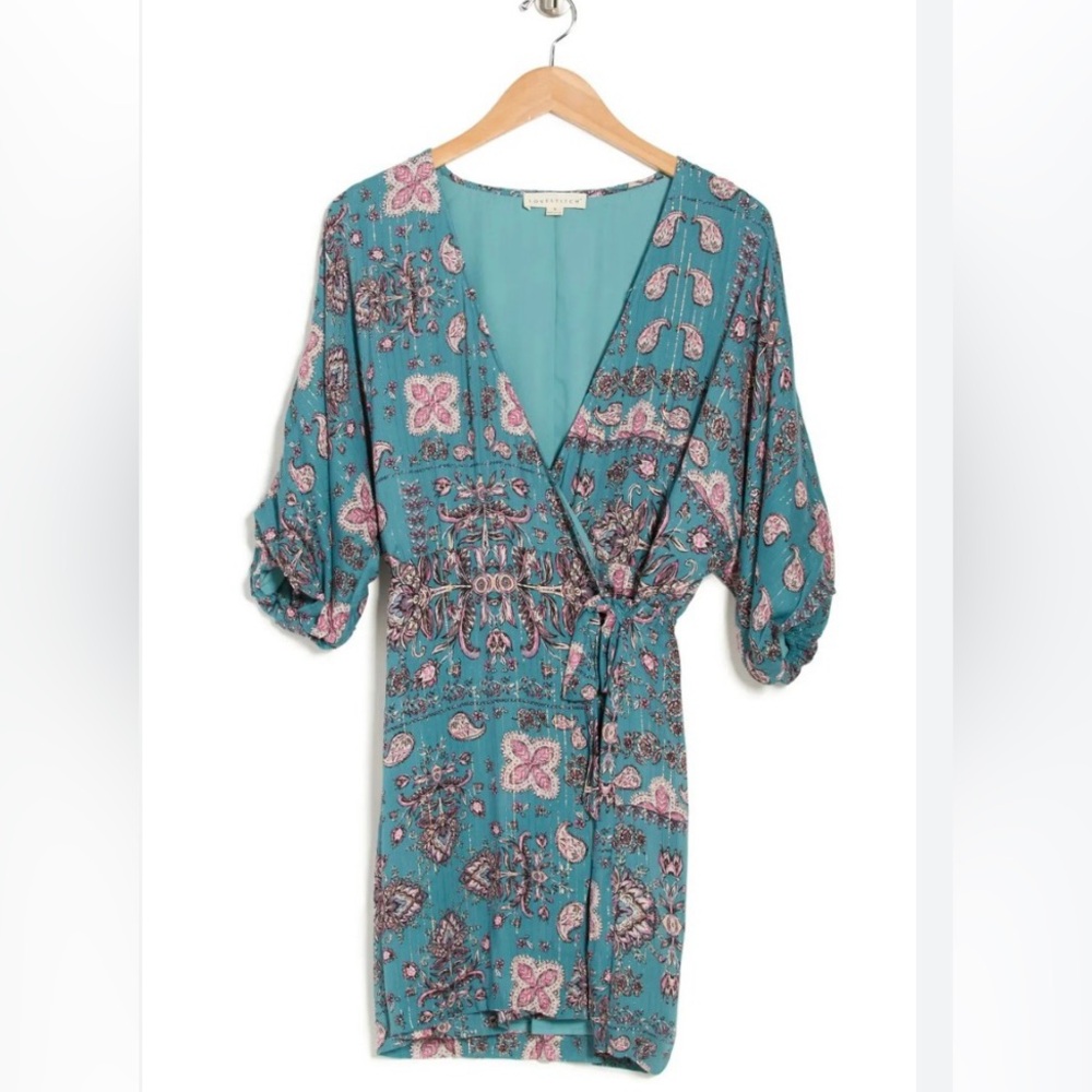 Boho Paisely Teal Wrap Dress
